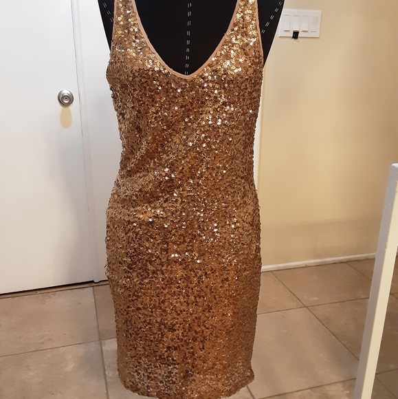 INC International Concepts Dresses & Skirts - INC Gold Sequin Dress